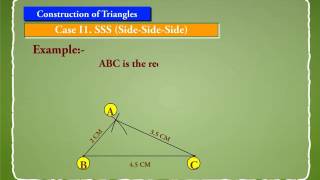 Construction of Triangles- SAS, ASA and RHS