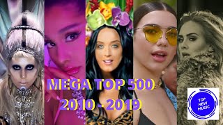 MEGA TOP 500 Las mejores canciones del 2010 - 2019 Década 2010