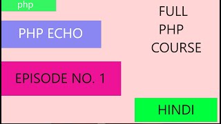 PHP TUTORIAL episode 1 ECHO statement