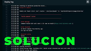 ERROR build.command failed netlify react SOLUCION
