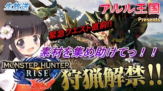 【モンハンライズ】緊急クエ直前！素材を集めるぞッ！黒髪姫カットが配信ちゅ！！【MHRise】