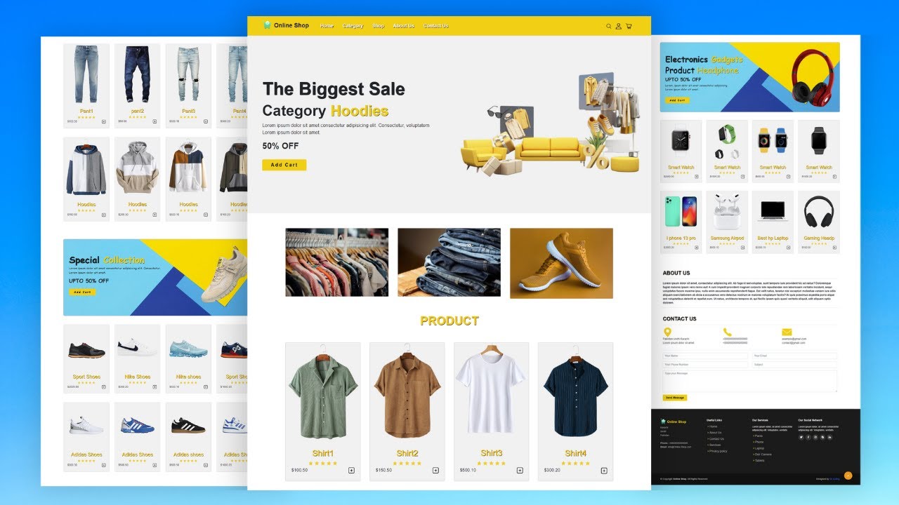 How To Create A Complete Responsive ECommerce Website Using HTML CSS ...