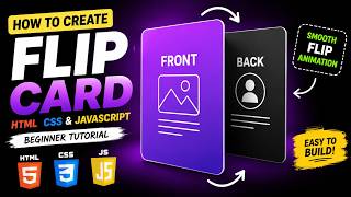 How to Create a Flip Card in HTML CSS & JavaScript | Beginner Tutorial
