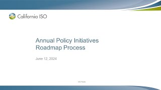 Jun 12, 2024 - Annual Policy Initiatives Roadmap Process