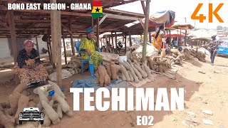 Techiman Walk Tour E02 Krobo To Yam Market Bono East Region of Ghana 4K