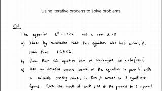 CAIE Mathematics (P2) - Using Iterative Process in Solving Problems
