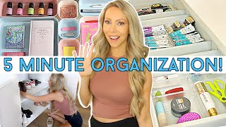 5 MINUTE HOME ORGANIZATION UNDER $5! Easy, Fast \u0026 Cheap Organization Ideas