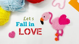 Crochet FLAMINGO Applique 🦩💗 / Free Crochet Tutorial