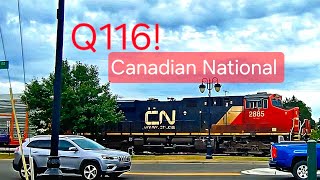 Train Canadian National video.- Fenton, MI! Auto-racks and double stacks southbound! 22885 leading.