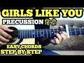 Girls Like You Guitar Chords Lesson with intro in HINDI | Maroon 5 | CARDI B | FuZaiL Xiddiqui