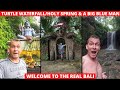 Bali Indonesia Suwat (Turtle Waterfall) Holy Spring and a Huge Blue Man