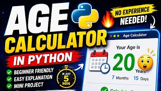 Build an AGE CALCULATOR in Python 🐍 | Beginner Project in 5 Minutes