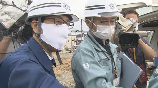 胆振東部地震　液状化被害の里塚を市長が視察【HTBニュース】