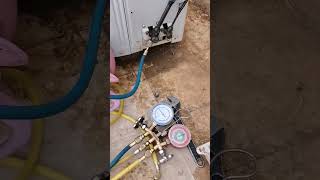 split outdoor unit R410A Refrigeran charging #shortvideo #gas