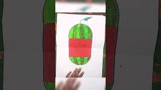 EASY WATERMELON 🍉 DRAWING|| KIDS DRAWING EASY#shots #colourfulldrawing #watermelon