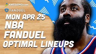 FanDuel NBA Lineups Monday 4/25/22 | NBA DFS FanDuel ConTENders Awesemo.com Today