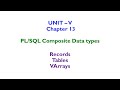 RO - Unit V - Chapter 13 - PL/SQL Composite Data types - Records