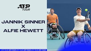 Two Legends Meet: Jannik Sinner plays wheelchair tennis with Alfie Hewett 🎾