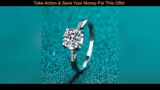 ✓ Top ANZIW 925 Sterling Silver Moissanite Diamond 1.0CT Bull Head Classic Engagement Ring With Adj