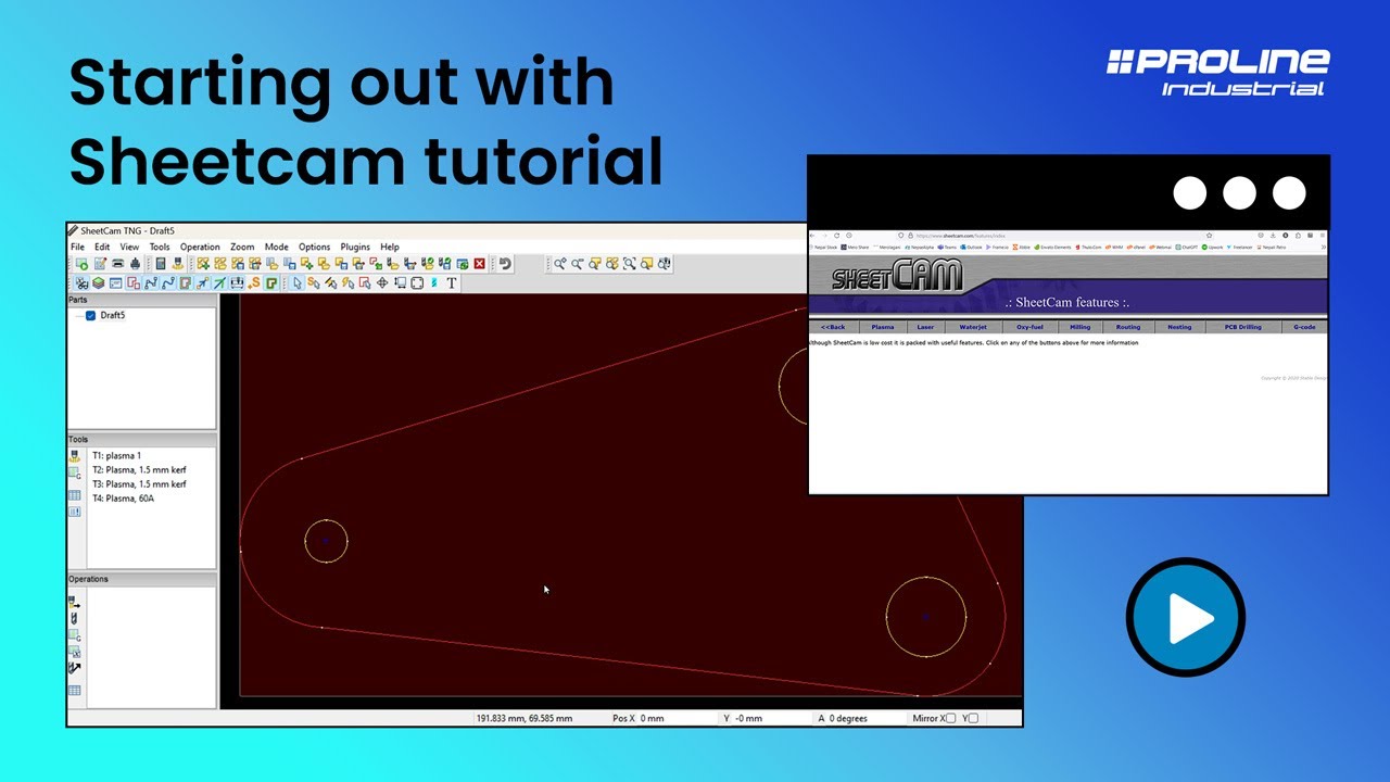 Proline Industrial Starting Out With Sheetcam Tutorial Youtube
