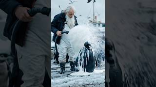 An old man successfully saved dying penguins covered in oil from a devastating oil spill #wildlife