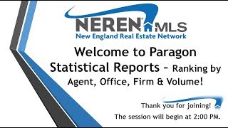 Paragon Statistical Reports - Ranking by Agent, Office, Firm & Volume