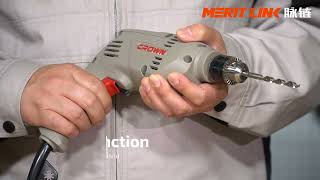 CROWN Professional Electric Drill 300W, 6.5mm; CT10125 | Keyless Chuck \u0026 Variable Speed