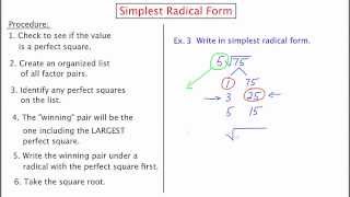 MathCamp321: Simplest Radical Form