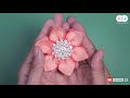 amazing kanzashi flower hand embroidery works ribbon tricks u0026 easy making tutorial 16