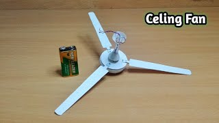 How To Make A Ceiling Fan ||  Homemade DC Ceiling Fan Science Project || DC 12v Ceiling Fan