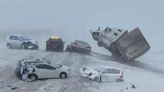 Brutal Chaos in Ontario Today! Extreme Snow Storm Causing Many Collision in Canada