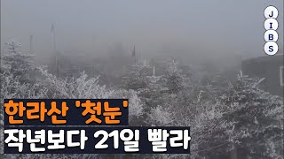 한라산 '첫눈'...작년보다 21일 빨라 / JIBS / 제주 / 2021.11.09