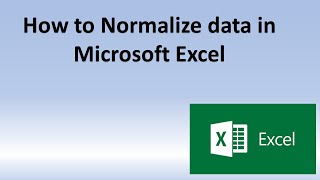 Normalize data in excel