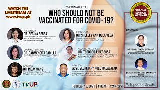 Webinar #39 | “Who Should Not Be Vaccinated for COVID-19?”