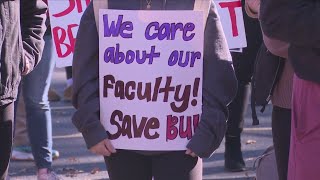 Students walk out on Bradley's campus protesting proposed cuts