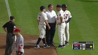 STL@ATL: Chris Johnson scores, Reed Johnson injured