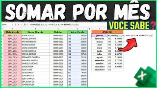 Como Somar por Mês no Excel com a Função SOMASES | Exemplo Prático do dia a dia