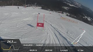 Istebna Złty Groń - Slalom - Zjazd na nartach SONY sport cam GPS