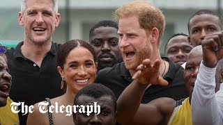 Prince Harry and Meghan attend adapted volleyball session in Nigeria