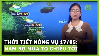 Thời tiết nông vụ 17/05: Nam Bộ mưa to chiều tối, Bắc Bộ bớt mưa | VTC16