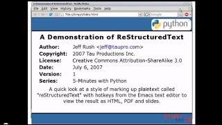 A Demonstration of ReStructuredText (2/4)