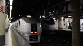 常磐線＆高崎線　651系3001M 草津1号＆E657系15M 特急スーパーひたち15号 上野駅 同時発車　2014年3月25日