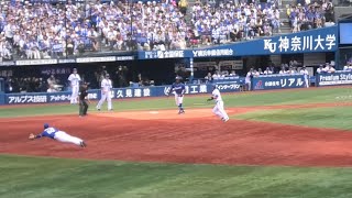 -2024.05.19-【NPB】３回裏 山本泰寛 痛烈打球をダイビングキャッチのファインプレイ！ 中日ドラゴンズ（vs横浜DeNA）