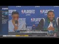 russell westbrook and carmelo anthony laugh at paul george s