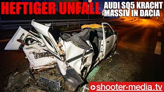 🆘  Heftiger Crash - Audi SQ5 kracht in Dacia  🆘 | 🚒  4 Verletzte  🚑 | Vollsperrung B14