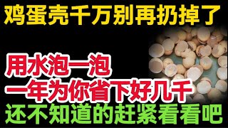 鸡蛋壳千万别再扔掉了,用水泡一泡,太棒了,一年为你省下,好几千,还不知道的赶紧看看吧。#健康Life #漲知識 #健康 #健康科普 #中老年健康 #疾病 #疾病預防 #健康飲食 #飲食健康