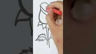 How to Draw Easy Rose step By Step With Letter S #shorts #trendin