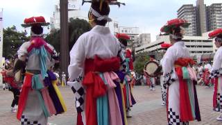 大宮さんさ踊り保存会・盛岡さんさ踊り2015・伝統さんさ踊り　盛岡駅　滝の広場