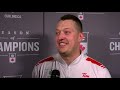 2019 Pioneer Hi-Bred World Men’s Curling Championship - Media Scrum - Semifinal 2