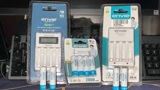 Envie Chargers and 2800 mAh AA batteries by Digitek - unboxing and Review